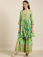 Women Green Solid Kurta Set-GW-3691-Green