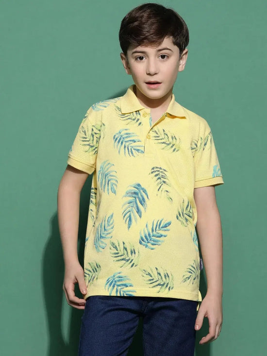 Lil Tomatoes Boys Cotton Polo T-shirt-GBT-S24-1402_LEMON_30