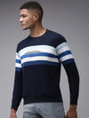 Men Blue Colourblock Sweatshirt-OTRS-6-2-Navyblue