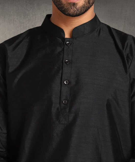 Hangup Men Standard Solid Men's Indian Wear-Black_8_B8_Lkurta