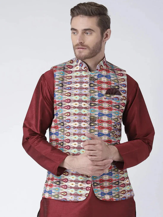 Hangup Men Standard Printed Men's Indian Wear-54APrintedNehru