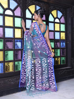 Grey Dual-Tone Muslin Saree With Jamdani Designs-MA64MS401190022