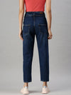 Women's Denim Mom Fit Navy Blue Jeans-GZ5041-Navyblue