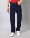 Retro Denim Jeans with 5 pockets-Blue-HBD21-30