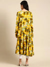 Women's Yellow Printed Anarkali Kurta-ON-608-Yellow