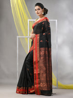 Black Silk Matka Soft Saree With Paisley Motifs-MA57SLMT331760023