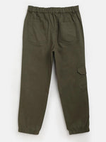 Girls Olive Twill Joggers