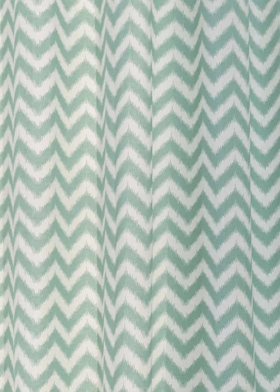 Ikat Chevron 100% cotton geometric curtain for living room - Room darkening - Nile Blue - Pack of 1-230423047