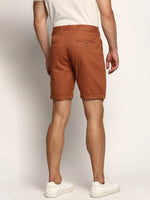 Men Brown Solid Shorts-ORBIT-6-Camelbrown