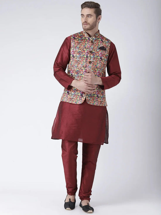 Hangup Men Standard Printed Men's Indian Wear-51APrintedNehru