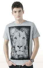 Huetrap Grey Mens Short Sleeve Graphic Printed Tshirt-HT17MKGRAGML00719