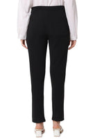 Smarty Pants Women's Cotton Lycra Straight Fit Black Color Formal Trouser