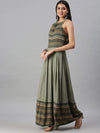 Women's Olive Printed Anarkali Kurta-FS2211-Olive