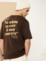 Difference of Opinion Brown Typography Oversized T-shirt