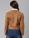 Women Camel Brown Solid Tailored Jacket-LT-2112-Camelbrown