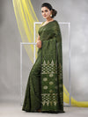 Sap Green Silk Matka Soft Saree With Stripes Pattern-MA57SLMT331760028