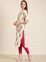 Women Cream Floral Straight Kurta-NJ-3553348-Cream