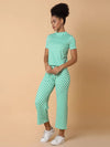 Women Green Checked Tracksuit-AF-1914-Green