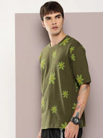 Dillinger Olive Graphic Oversized T-shirt-DLMOV246OGRN-S