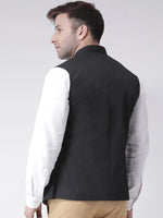 Hangup Men Standard Solid Men's Indian Wear-N8_5BtnBlackNehru