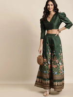 Green Floral Kali Palazzo Pants