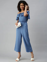 Women's Blue Solid Jumpsuit-AE-9927-Blue