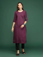 Women Purple Embellished Straight Kurta-SKC-1210-Purple