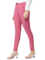 Smarty Pants Women's Cotton Lycra Ankle Length Pink Formal Trouser