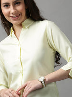 Women's Yellow Solid Shirt-AE-3331034-Yellow