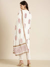 Women Off White Floral Kurta Set-RF-2015-Offwhite