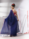 Blue Cotton Saree With Sequined Pallu-MA55CT06520116