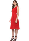 Backless tie up Dress in Red