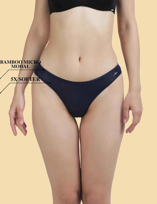 AshleyandAlvis | Bamboo Micro Modal | Anti Bacterial | Women Bikini | Premium Panty | 3X moisture wicking | 50 Wash Guarantee | Pack of 2-AA-BK-MG-CB-S