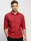 Men Red Checked Shirt-BRICHCHECKS-5621-Red