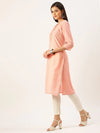 Women's Peach Solid Straight Kurta-DF-1195-Peach