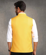 Hangup Men Standard Solid Men's Indian Wear-Yellow_1_2_Nehru