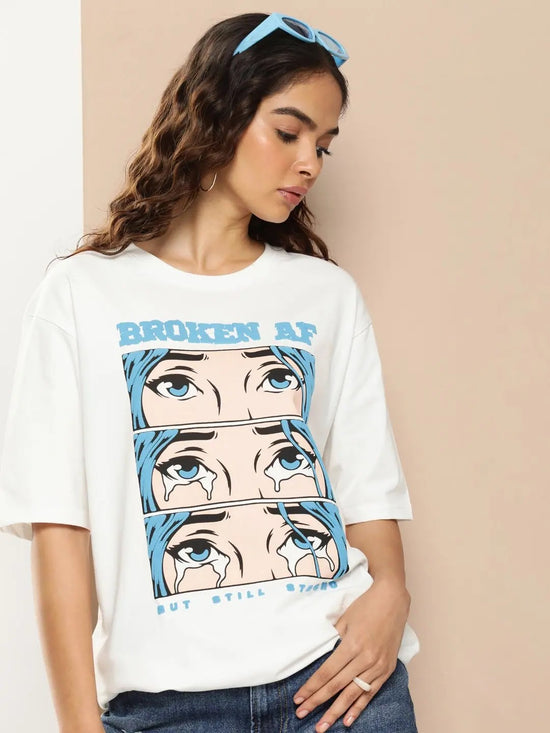 Difference of Opinion Off White Graphic Oversized T-Shirt-DOWMN310HWHT-XS