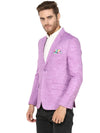 Hangup Men Standard Solid Men Formalwear-DarkPurpleLinenBlazer