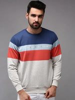 Men White Colourblock Sweatshirt-OTRS-8-Offwhite