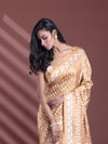 Ochre Yellow Silk Soft Saree With Texture Print-MA60BSL01400071