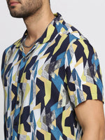 Men Multi Cuban Collar Printed Over Sized Co-ords Set-ABOMASUM-1812-Multi