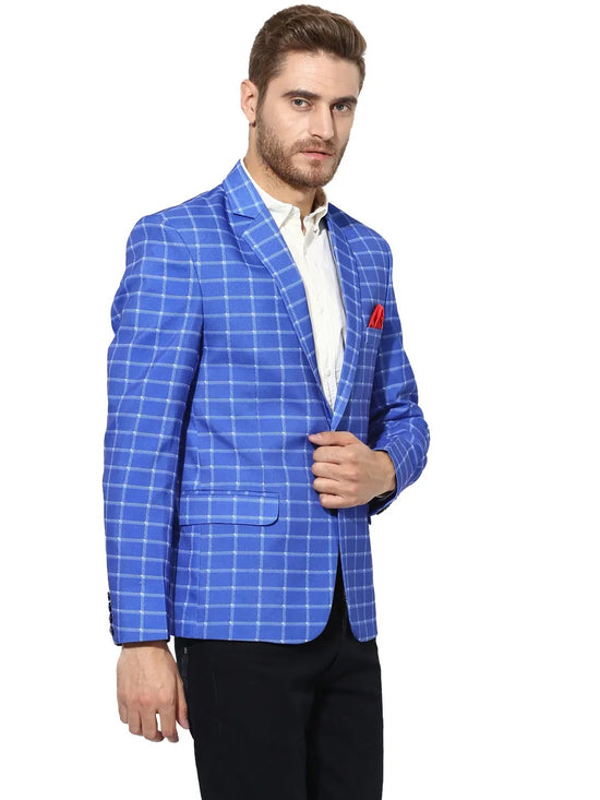 Hangup Men Standard Checkered Men Formalwear-D3CheckBlazer