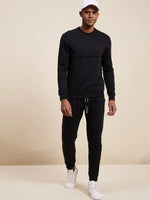 Men's Black MASCLN Puff Print Joggers