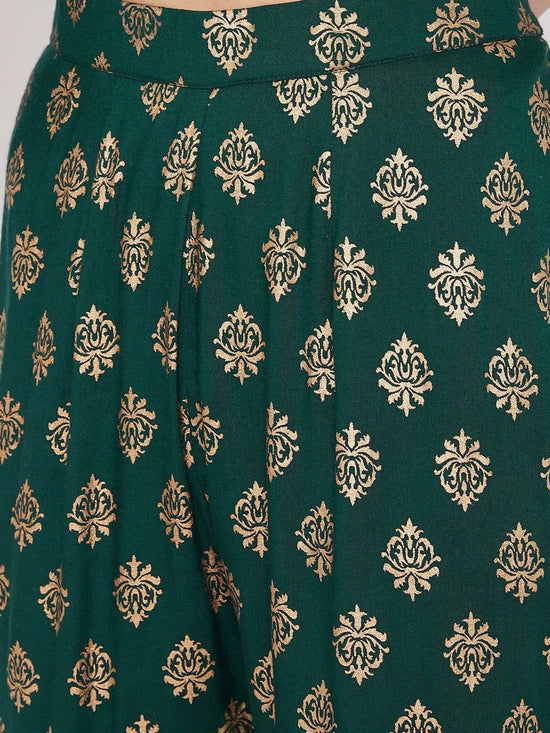 Kurti with sharara in bottle Green