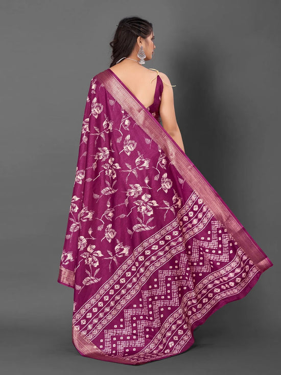 Saree Mall Women's Dola  Magenta Printed Designer Saree With Blouse Piece-UNVRSE05C