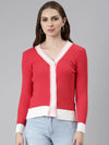 Women Coral Solid Vest Sweater-CHN-8896-Coral