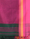 Off White Cotton Saree With Temple Borders-MA66CT43640011