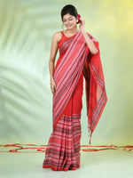 Red Cotton Soft Saree With Woven Nakshi Borders-MA62CT33660065