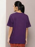 Dillinger Purple Graphic Oversized T-Shirt-WMNCR465GRL-XS