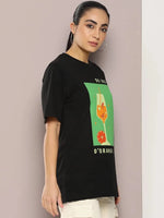 Dillinger Black Graphic Oversized T-Shirt-WMNCR451BLK-XS